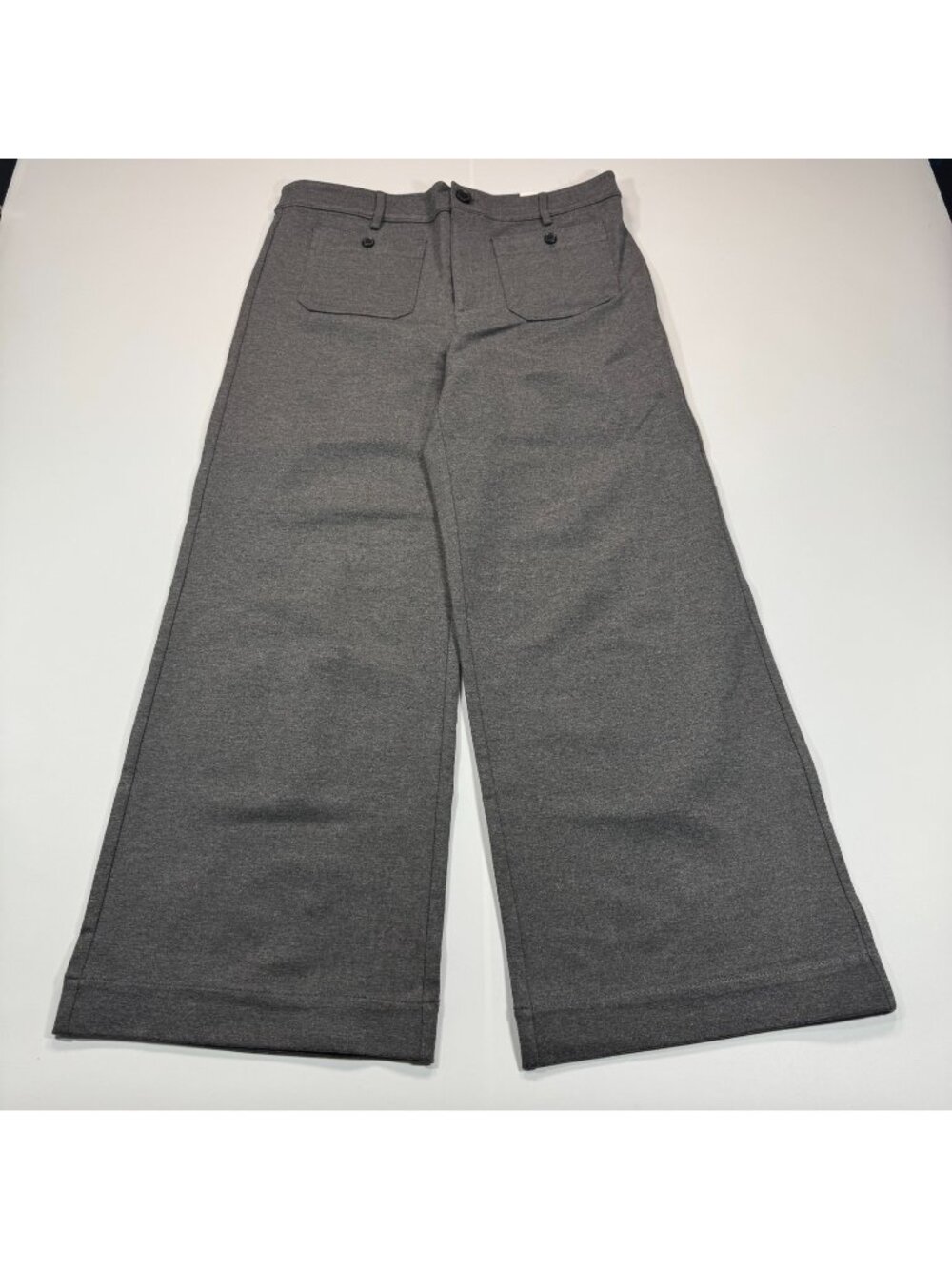 Loft Palmer Pant Women's 12 Gray Rayon Dress Ankle Wide-Leg Business Stretch